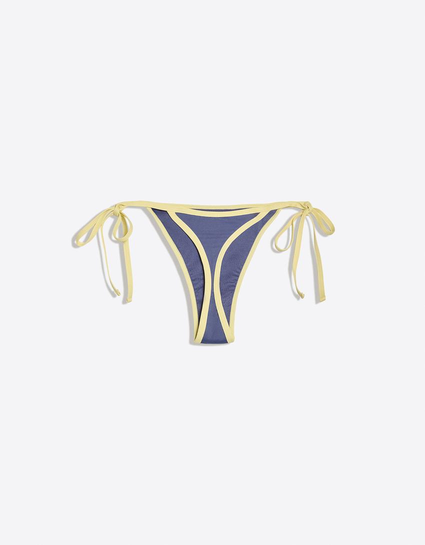 Kontrastne tanga bikini gaćice-Mornaskoplava