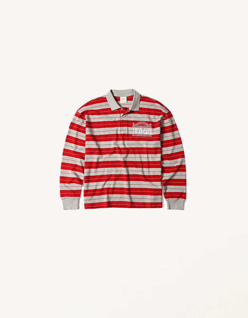 Polo manches longues ARIES X BERSHKA-Rouge