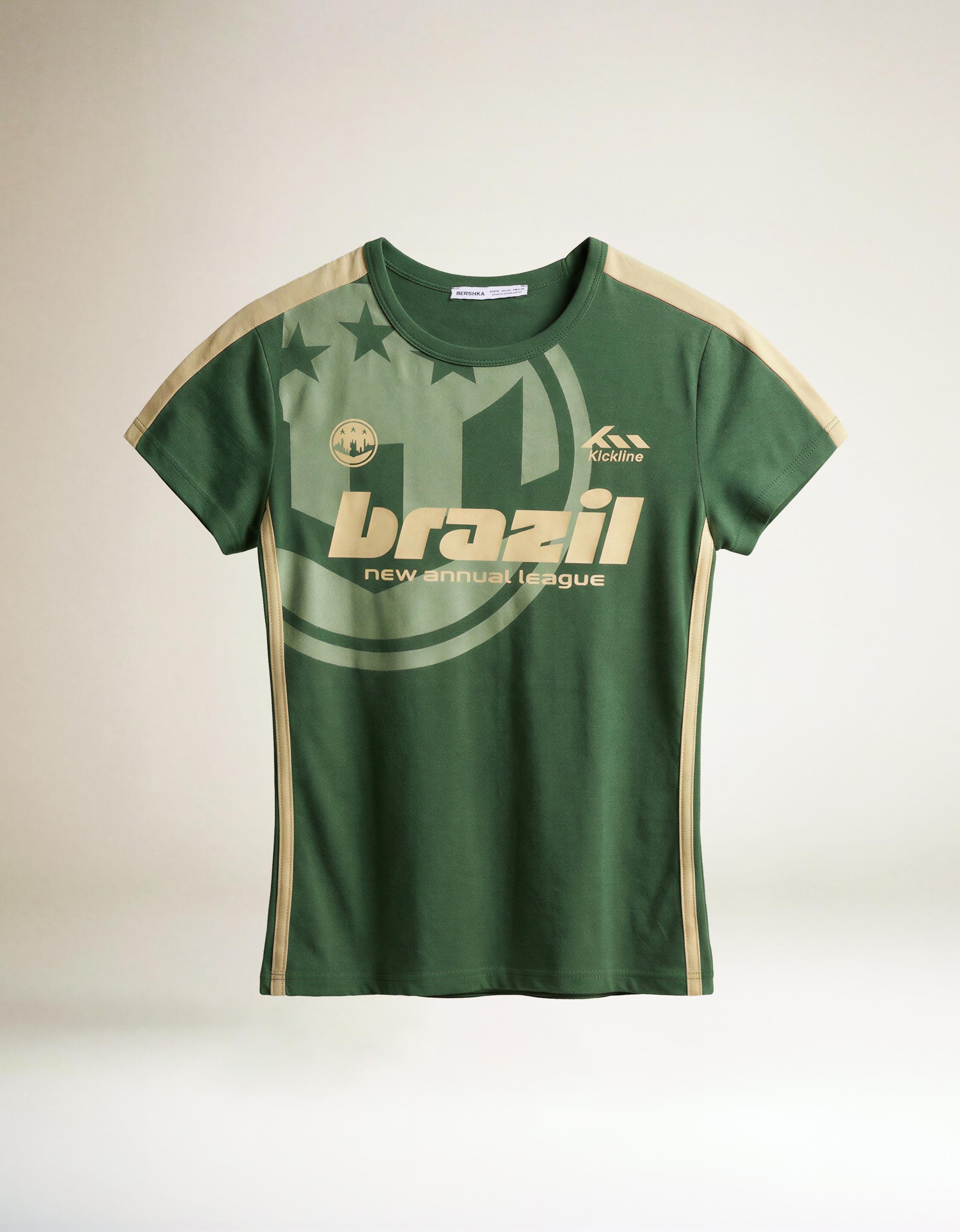 Short sleeve sport print T-shirt — Green