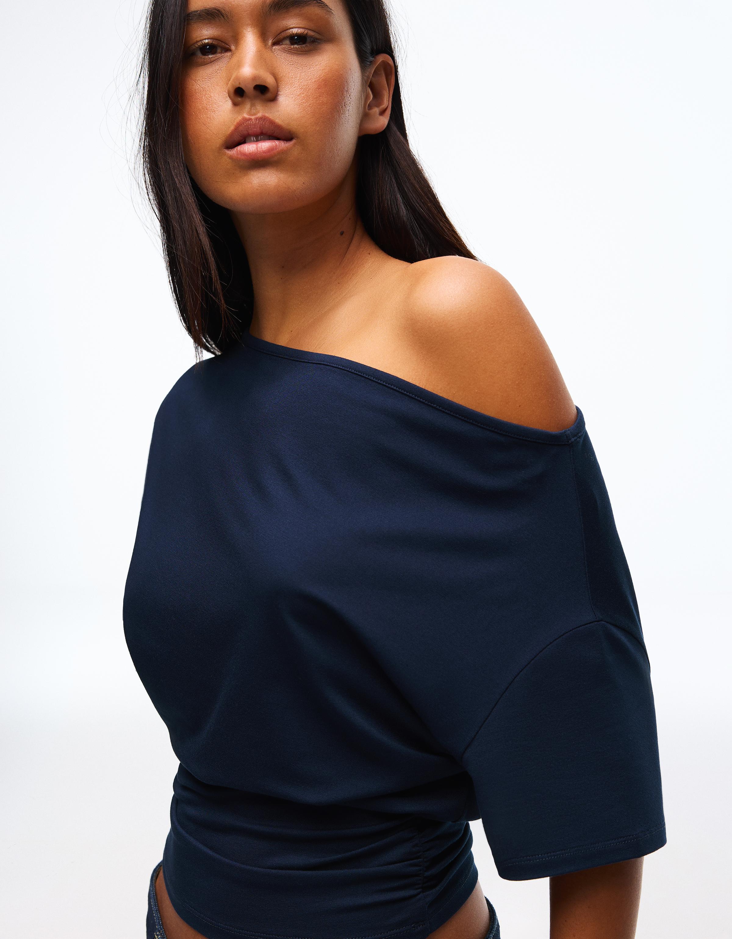 Asimetrik kısa kollu tişört - Görsel 220