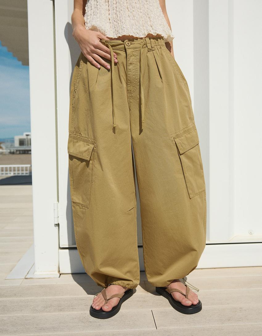 Pantalón cargo estampado-Kaki