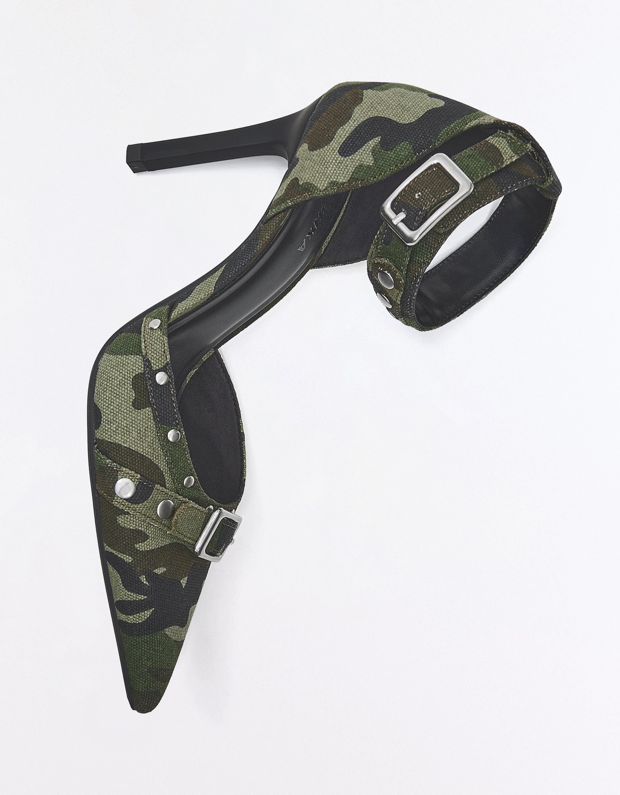 Ankle-strap heeled shoes with buckle detail — Camouflage