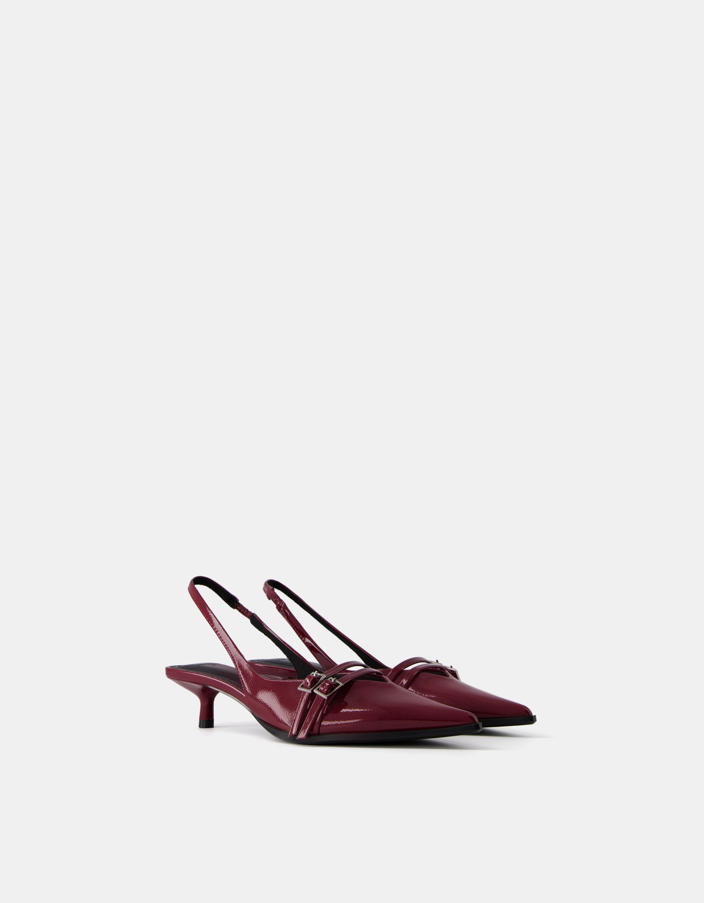 Maroon kitten heels best sale