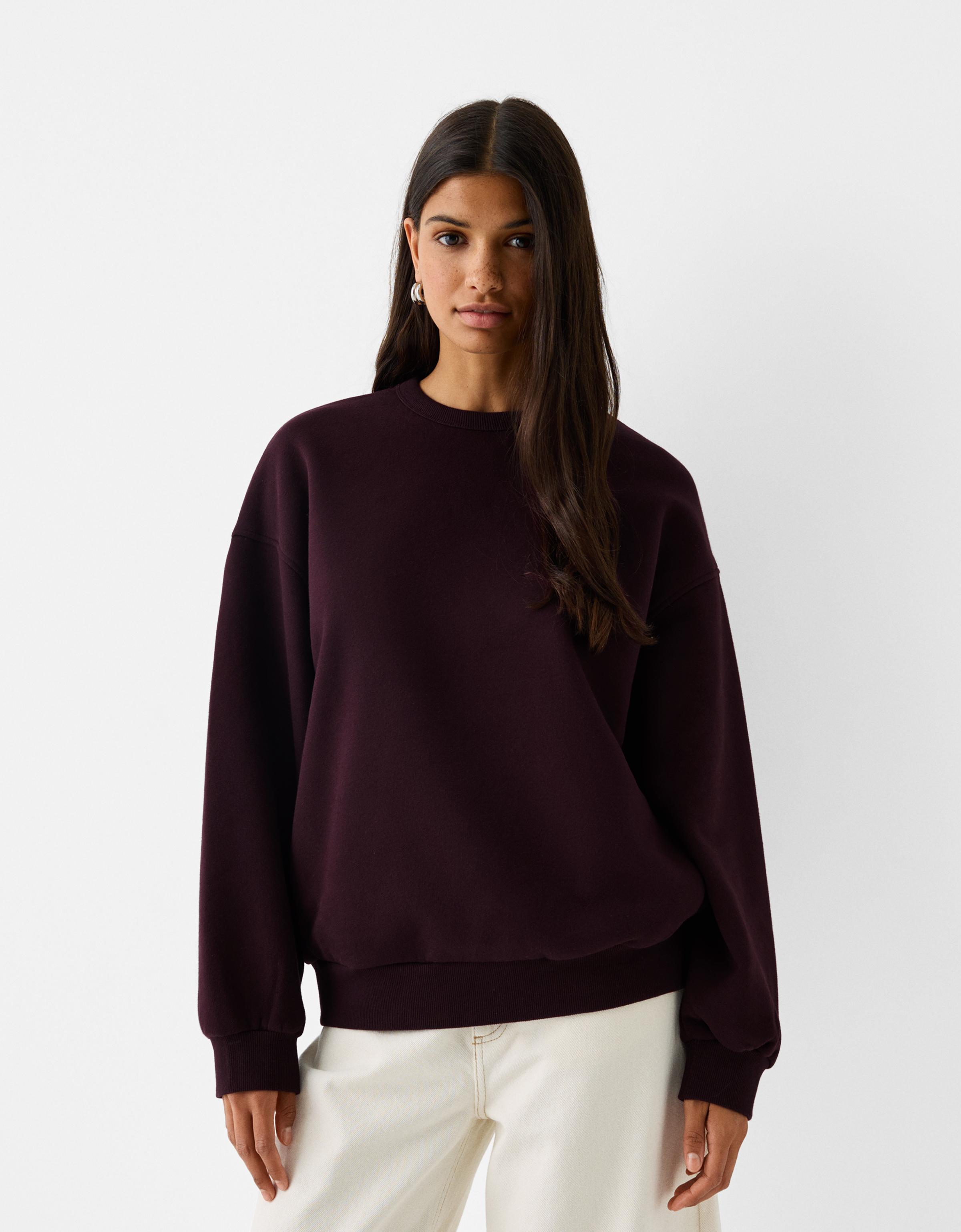 Bershka Oversize-Sweatshirt Mit Seitentaschen Damen Xs Violett