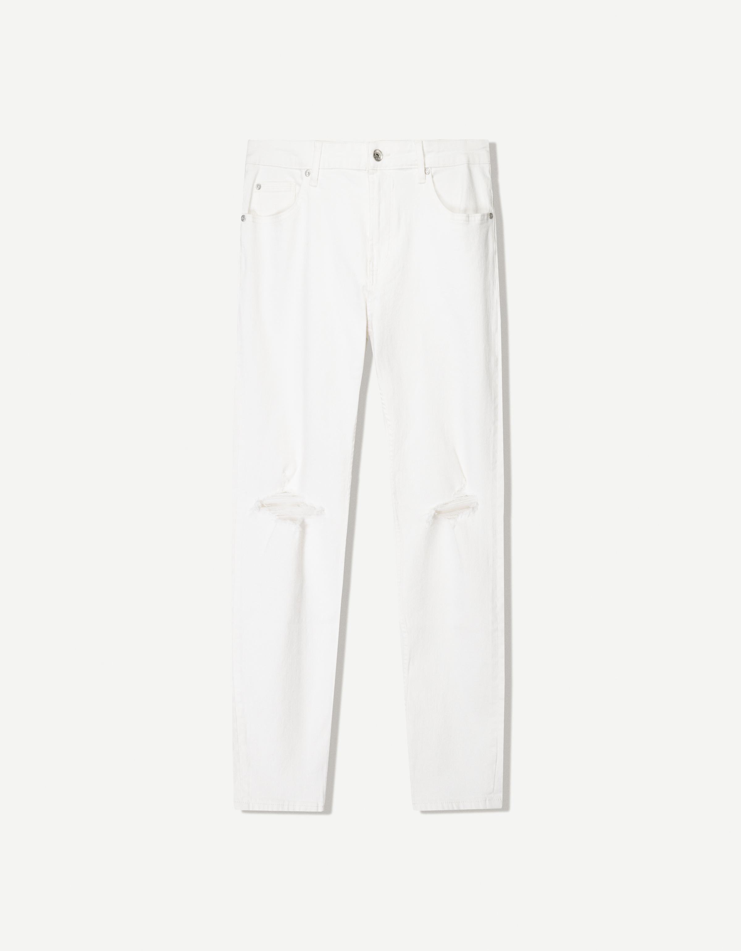 Bershka Skinny-Jeans Herren 46 Weiss