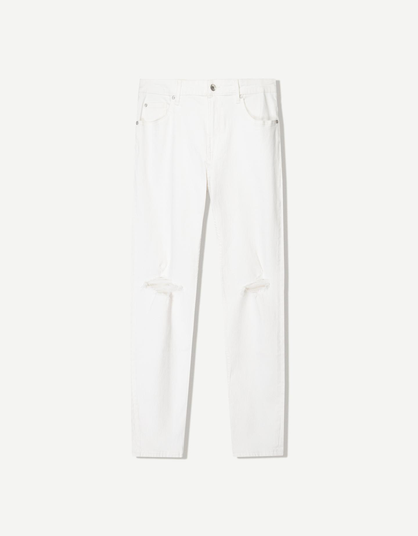 Bershka jeansy rurki biały