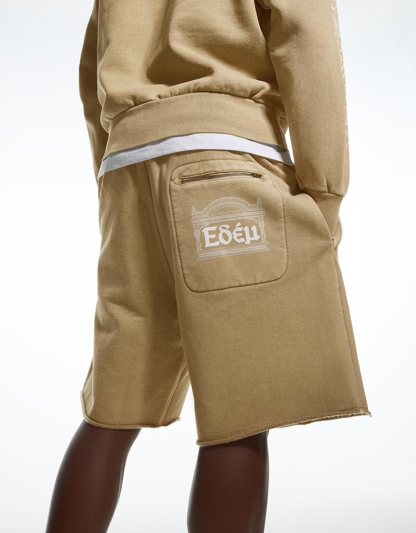 Washed effect Bermuda shorts  ARIES X BERSHKA-Camel