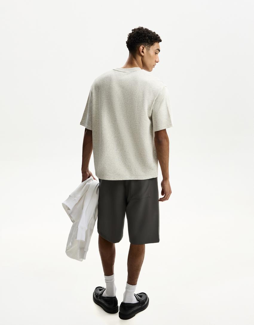 Bermuda jogger tailored fit-Grigio scuro-1