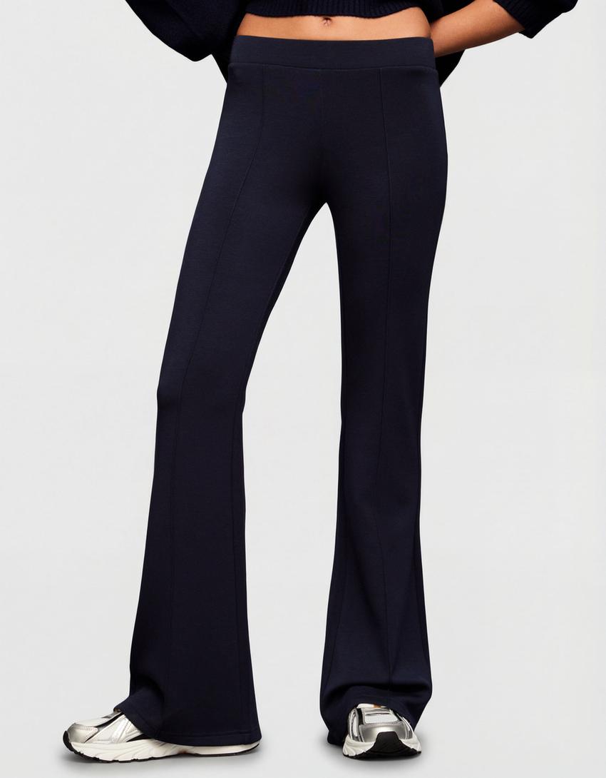 Pantalon flare modal-Marine