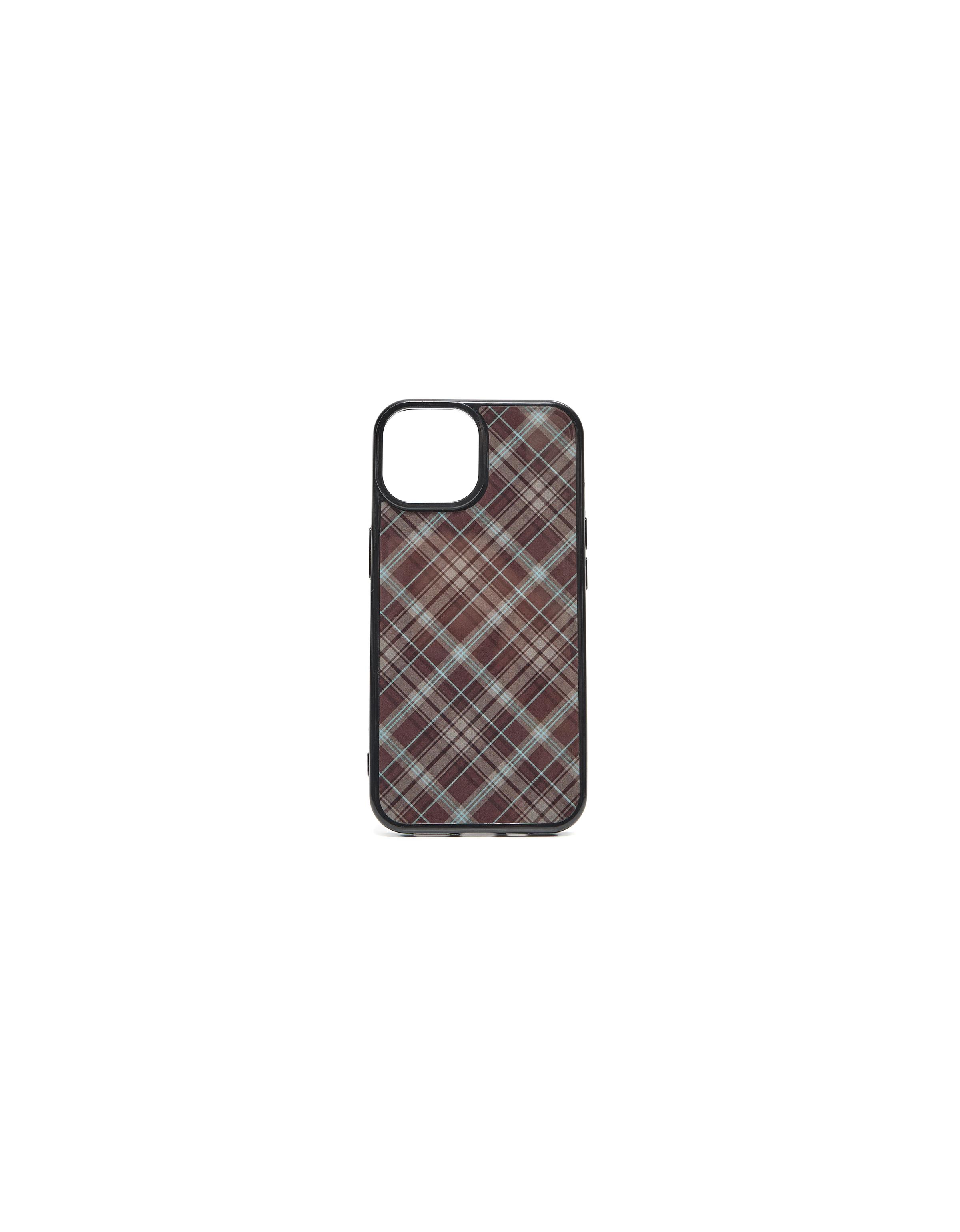 Check mobile phone case — Brown