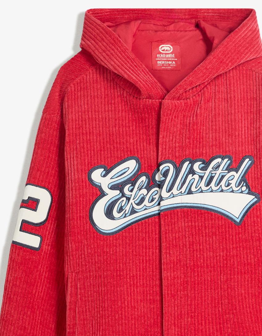 Manšestrová svrchní košile boxy fit Ecko Unltd-Červená