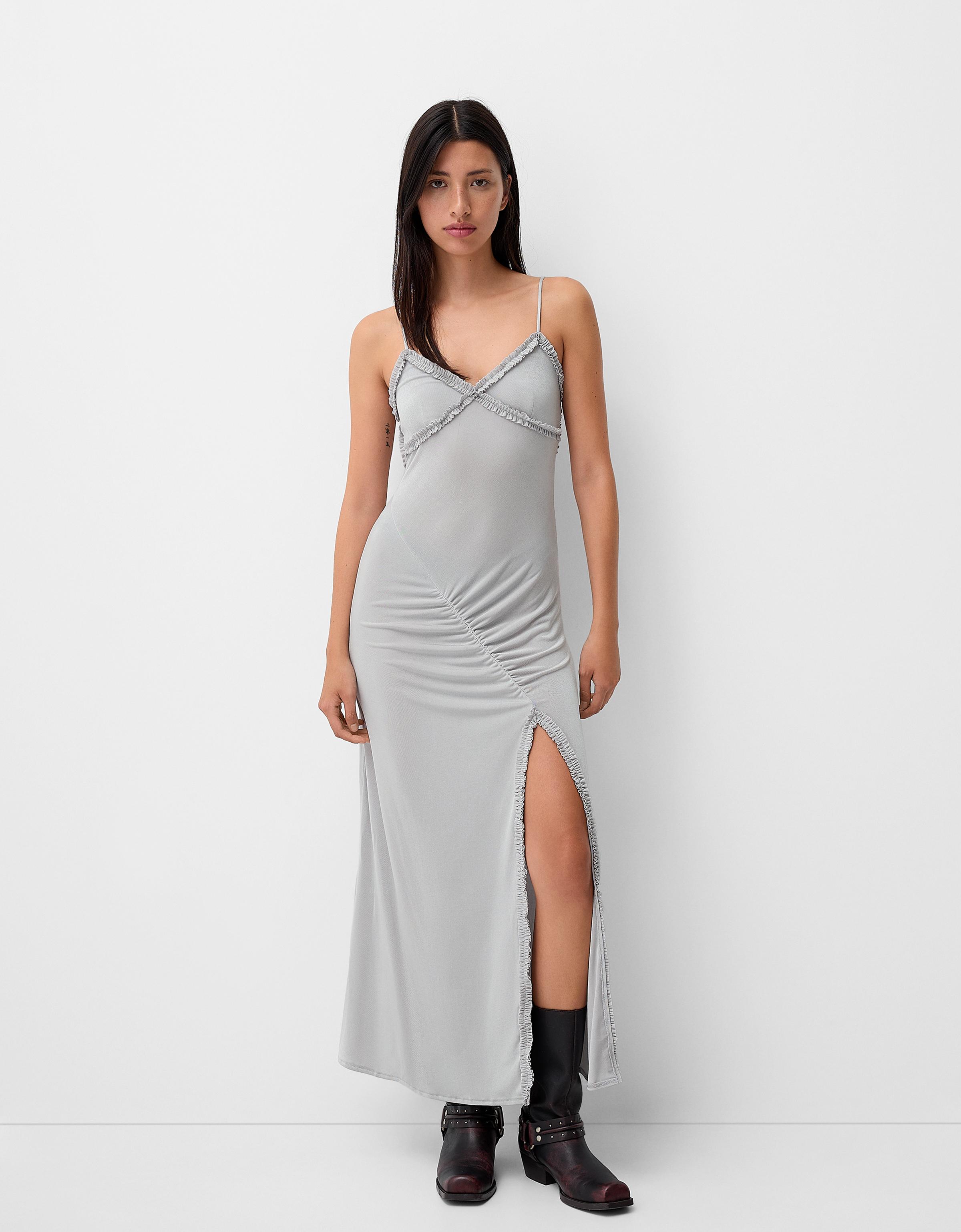 Strappy maxi dress Dresses Women Bershka