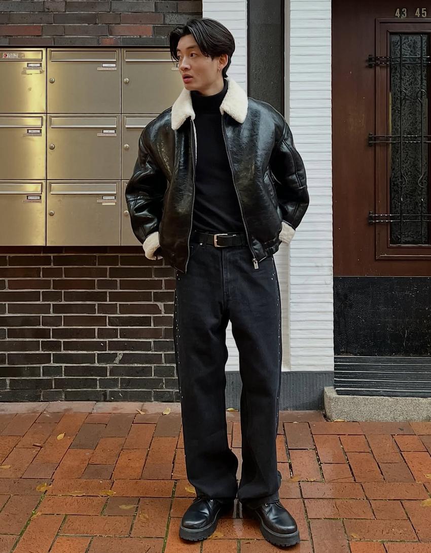 Jeans baggy fit clous-Noir