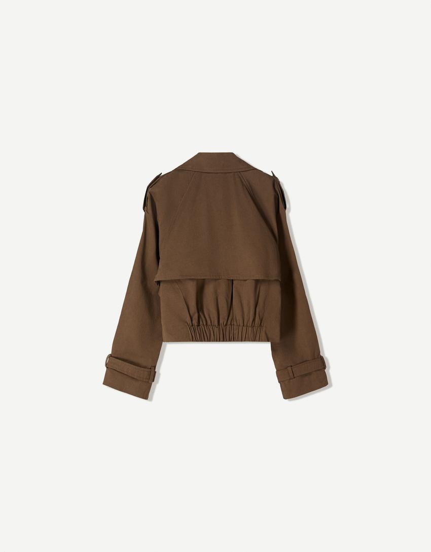 Blouson trench court-Marron