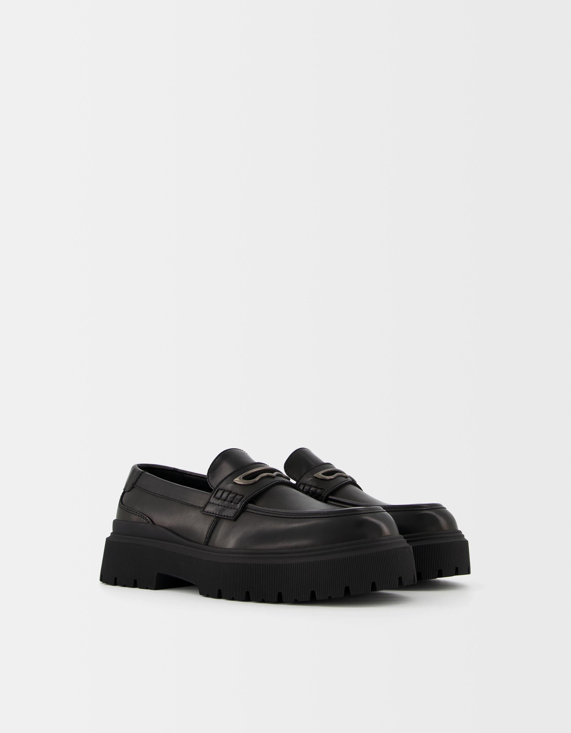 Bershka Loafer Mit Metallapplikation Herren 43 Schwarz