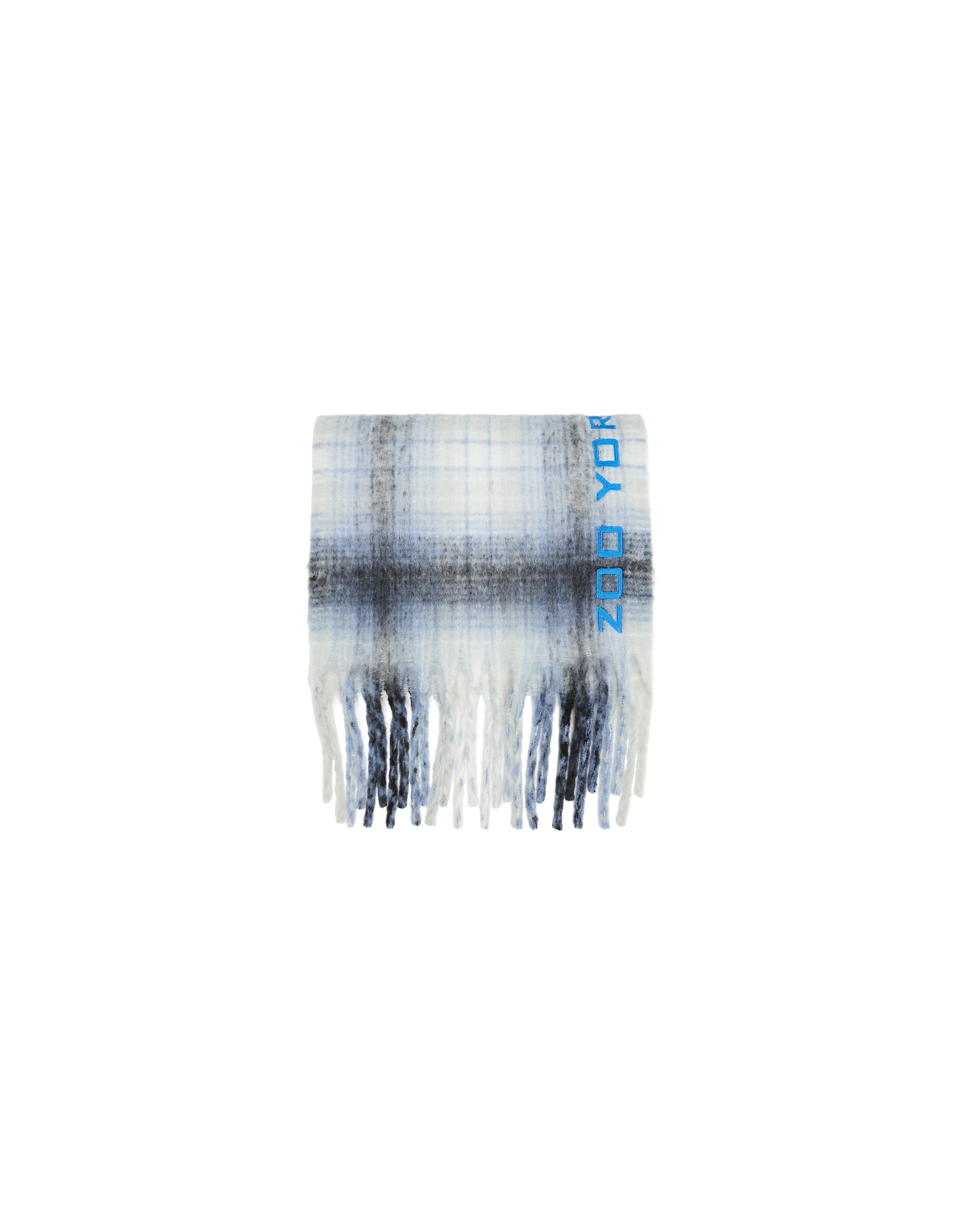 ZOO YORK X BERSHKA embroidered checked scarf — Grey