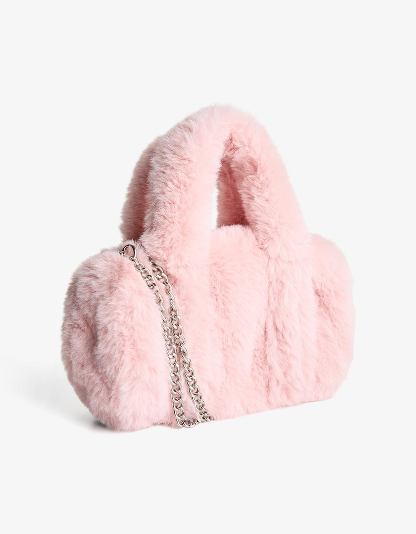 Borsa bowling pelliccia sintetica Accessori Donna Bershka