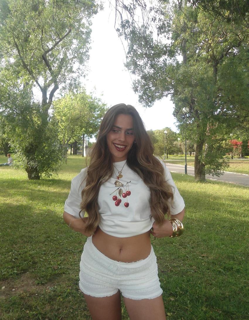 T-shirt manches courtes oversize imprimé-Blanc cassé-2