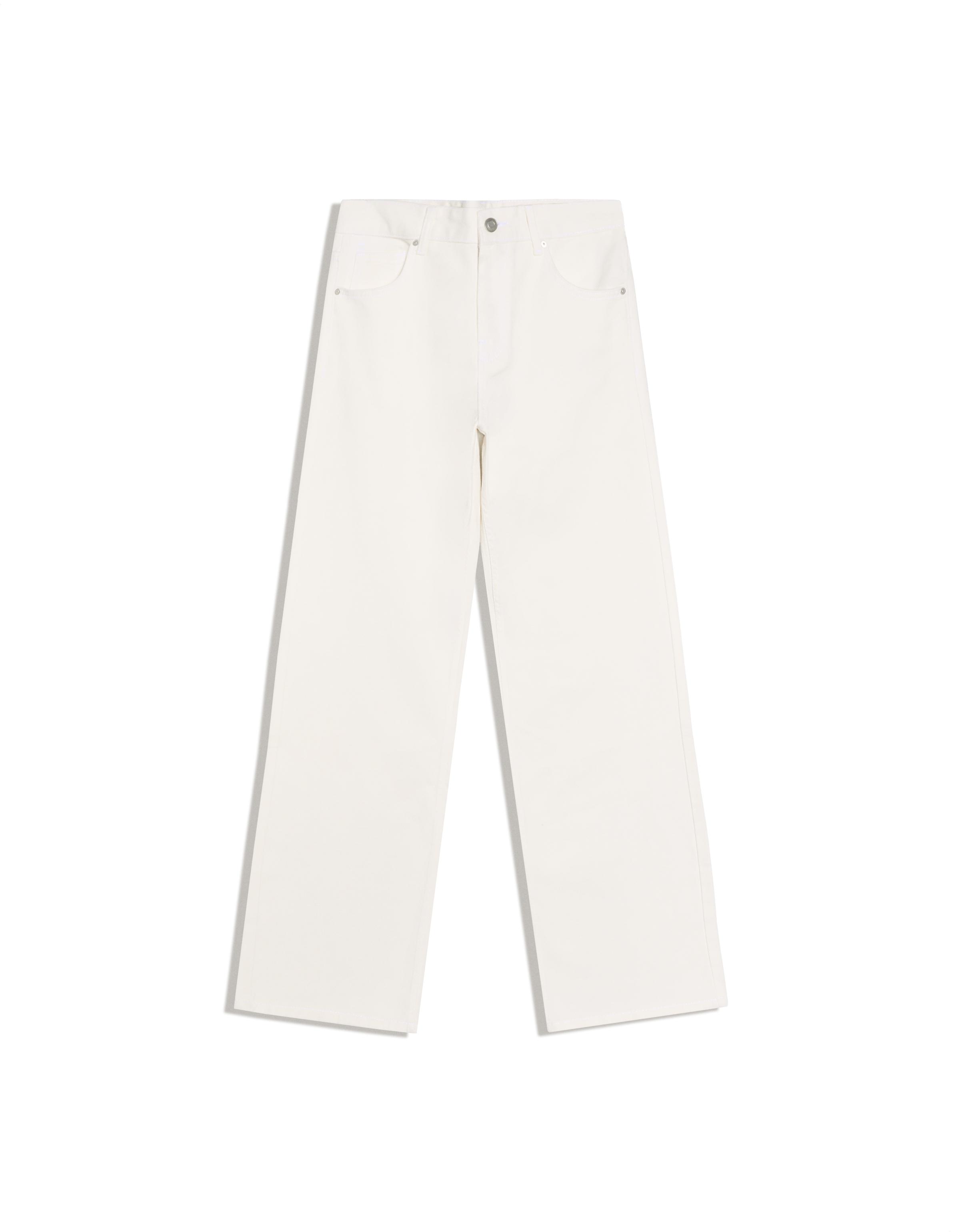 Low-rise straight jeans — White