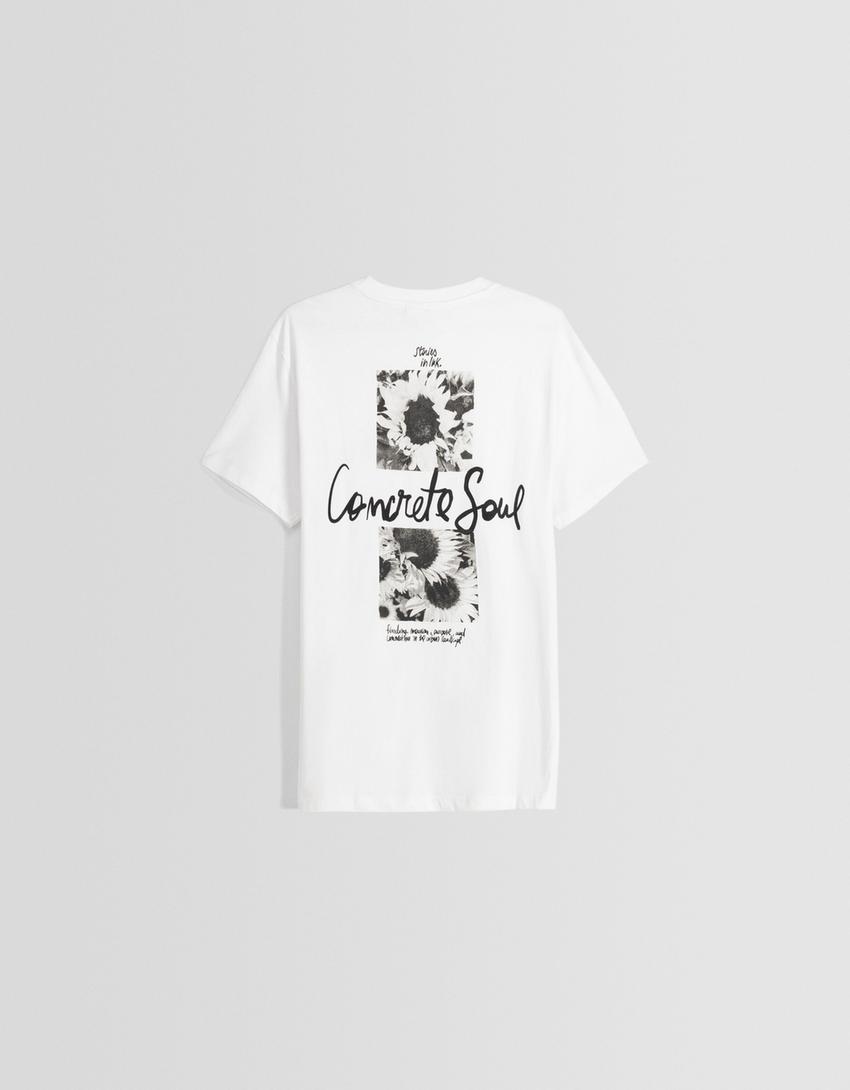 T-shirt manches courtes imprimé floral-Blanc-5