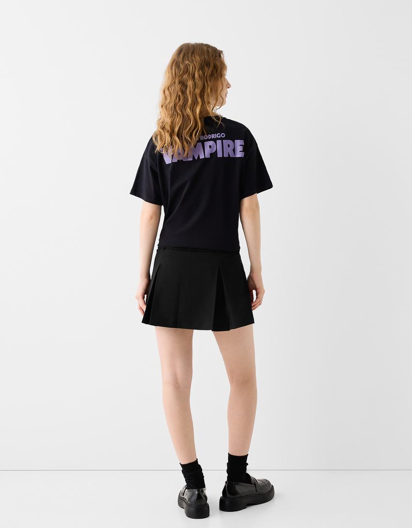 تنورة سكورت رسمية بكسرات-أسود-2