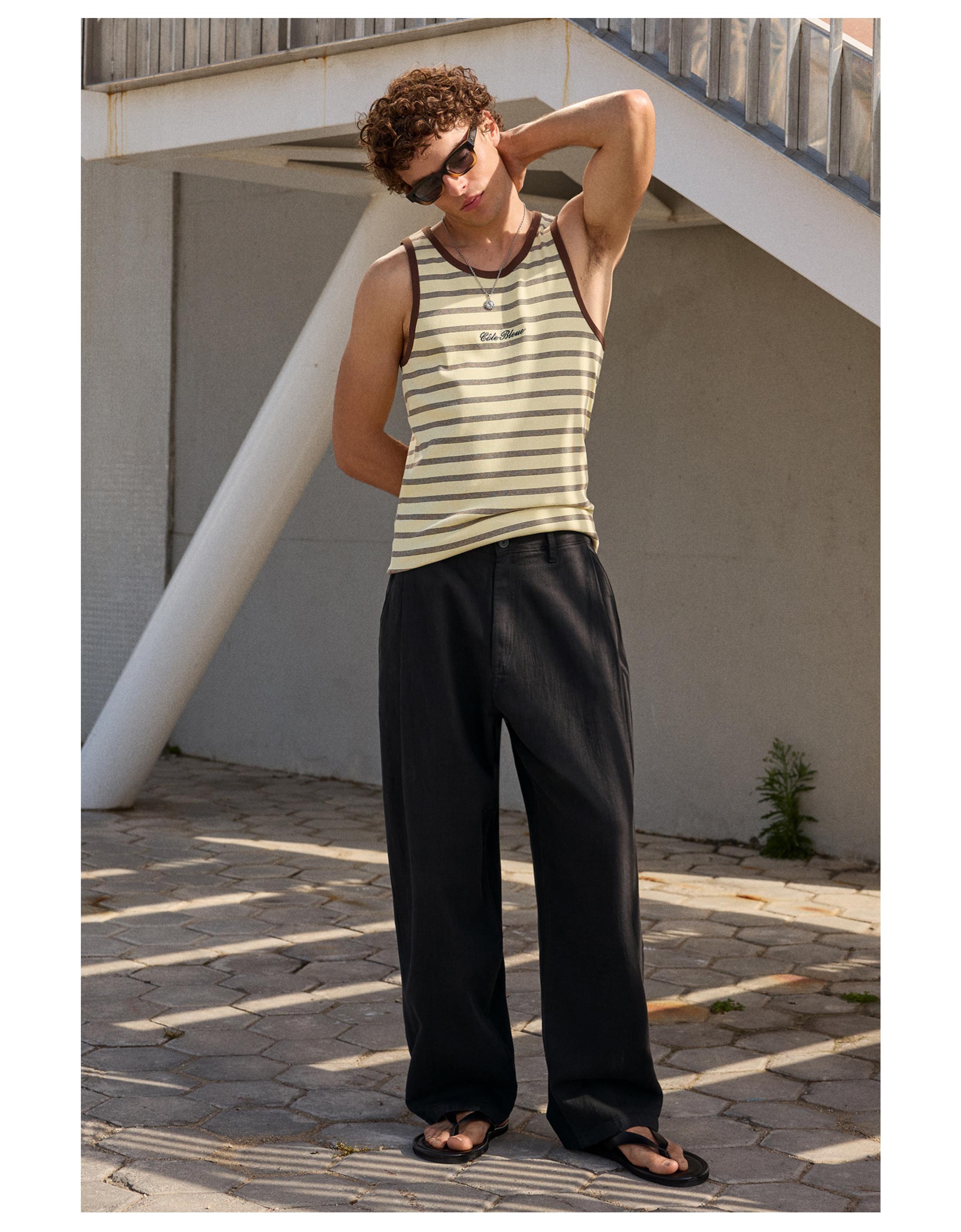 Super baggy trousers with linen — Black