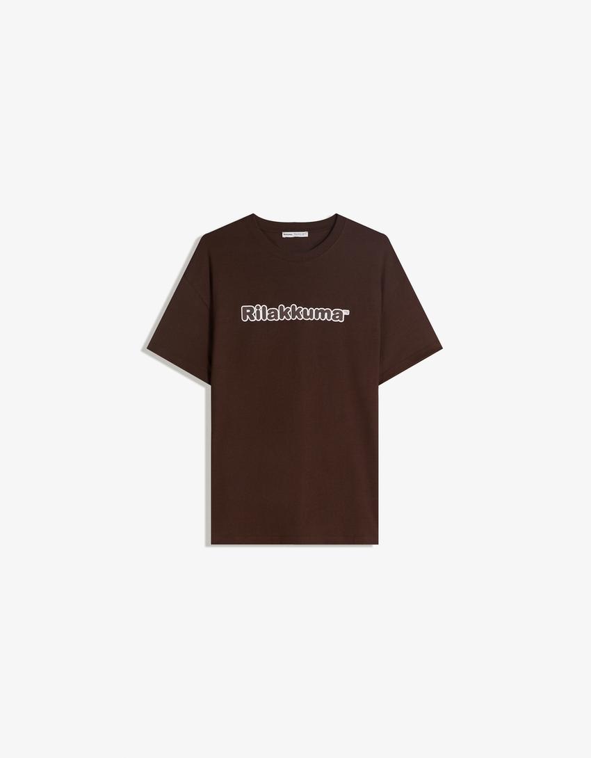 Rilakkuma T-Shirt mit kurzen Ärmeln und Print-Braun