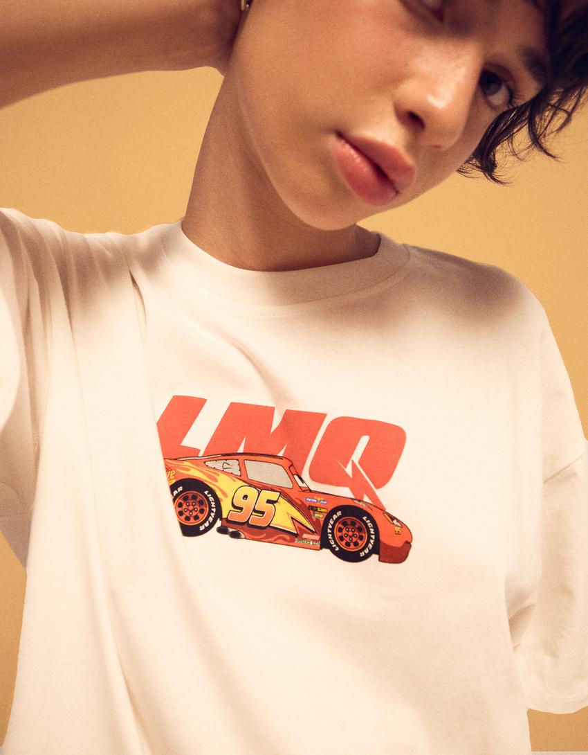 Camiseta Cars manga corta print-Blanco roto