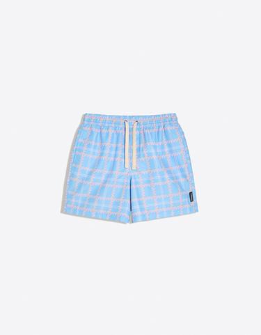 Checked print swimsuit — Light blue 5