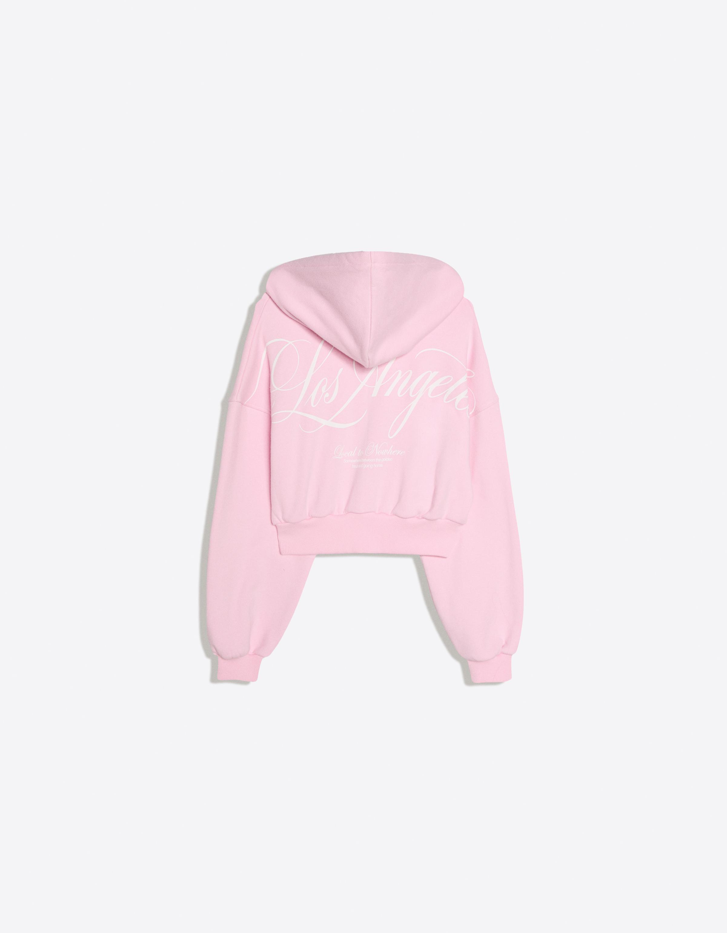 Printed zip-up hoodie — Pink