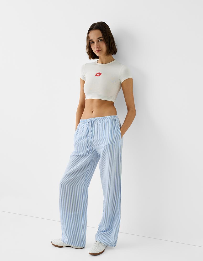 T-shirt manches courtes imprimé-Écru-4