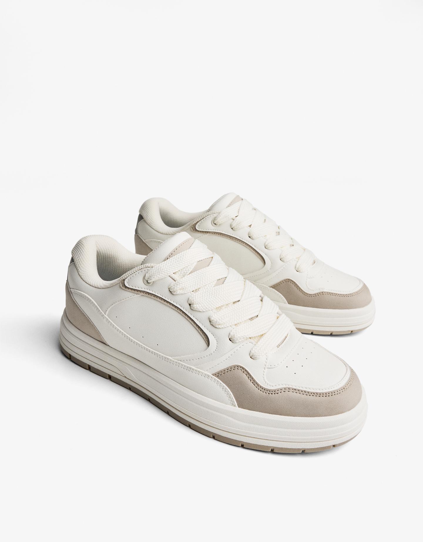 Bershka podstawowe łączone tenisówki miejskie kombinowany