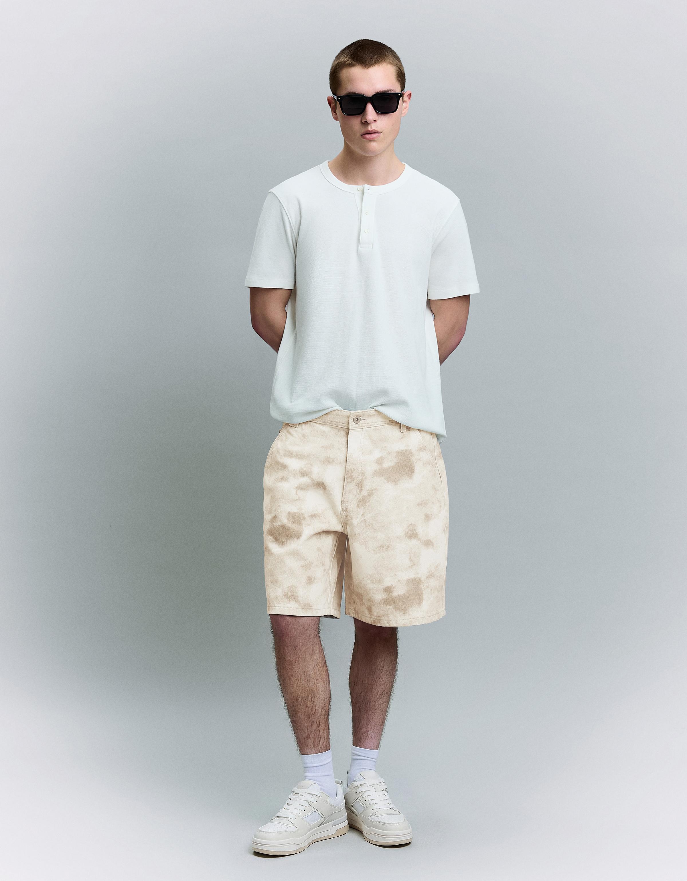 Baggy fit baskılı bermuda - Görsel 54