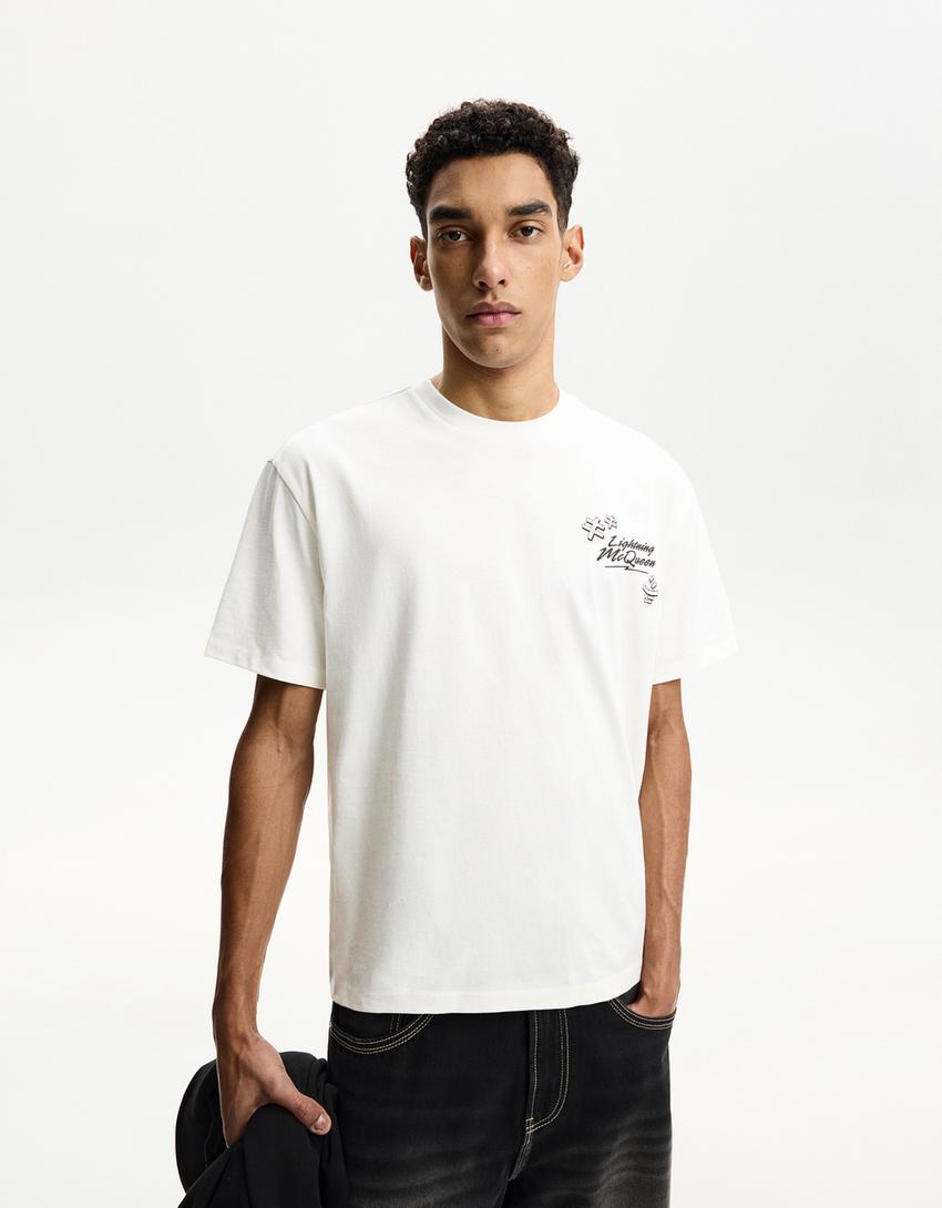 Camiseta Cars manga corta-Blanco