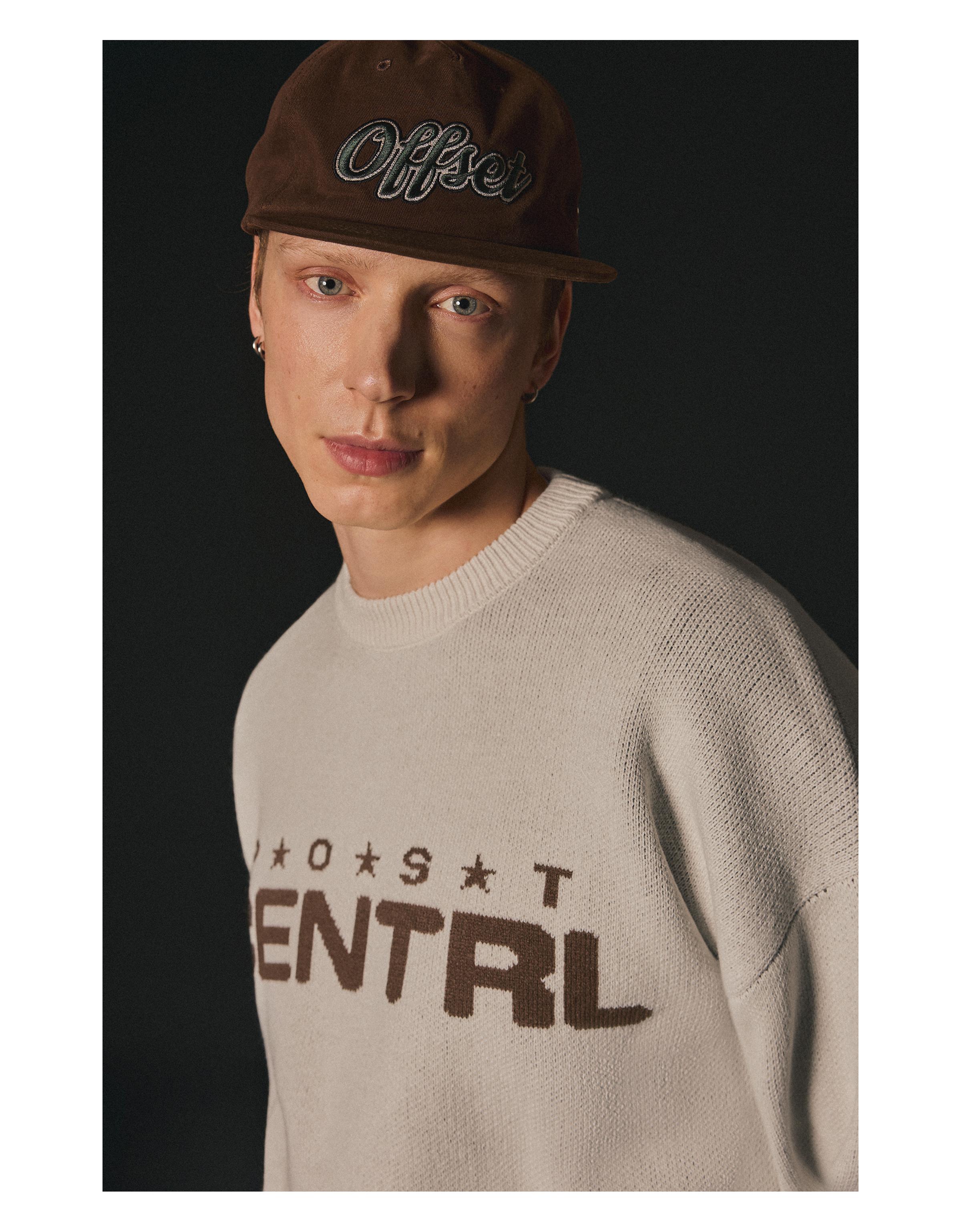 Jacquard knit jumper — Stone