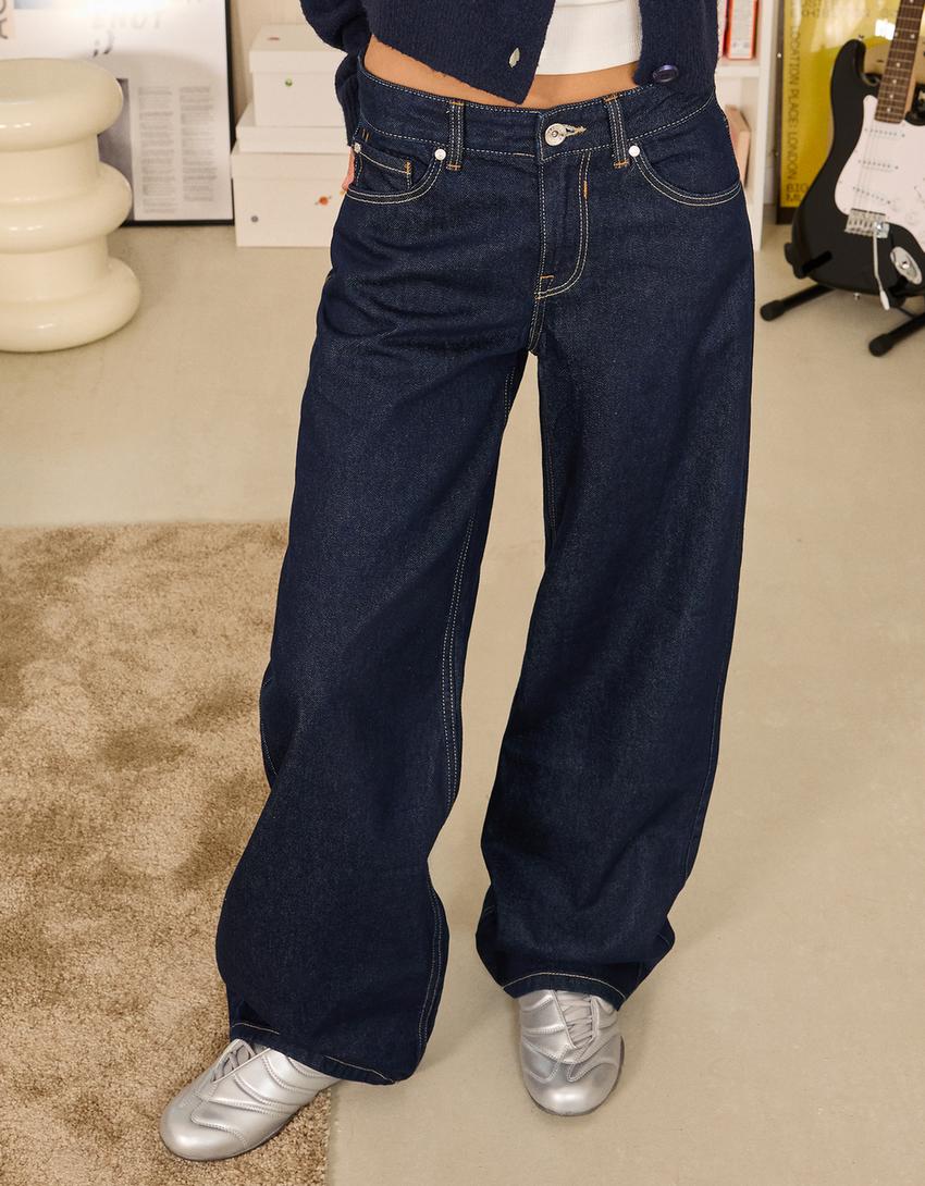 Boyfriend-Jeans-Marinenblau