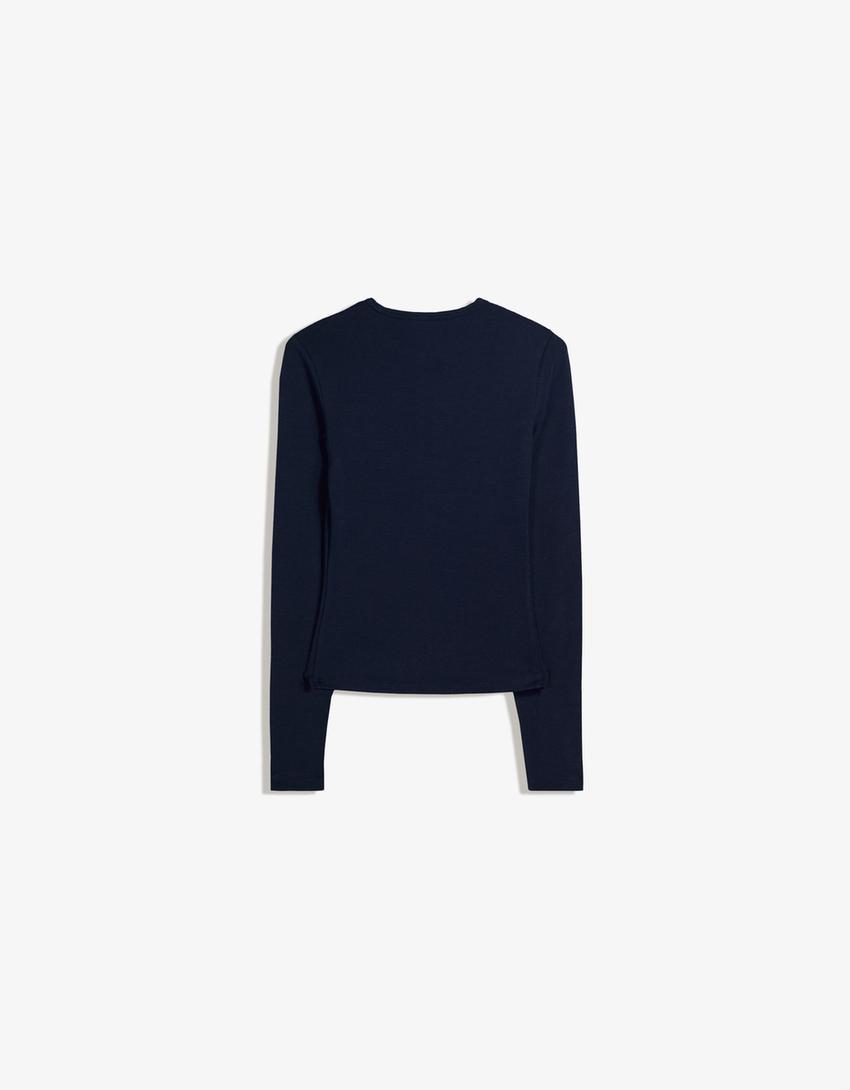 Long sleeve top-Navy-1