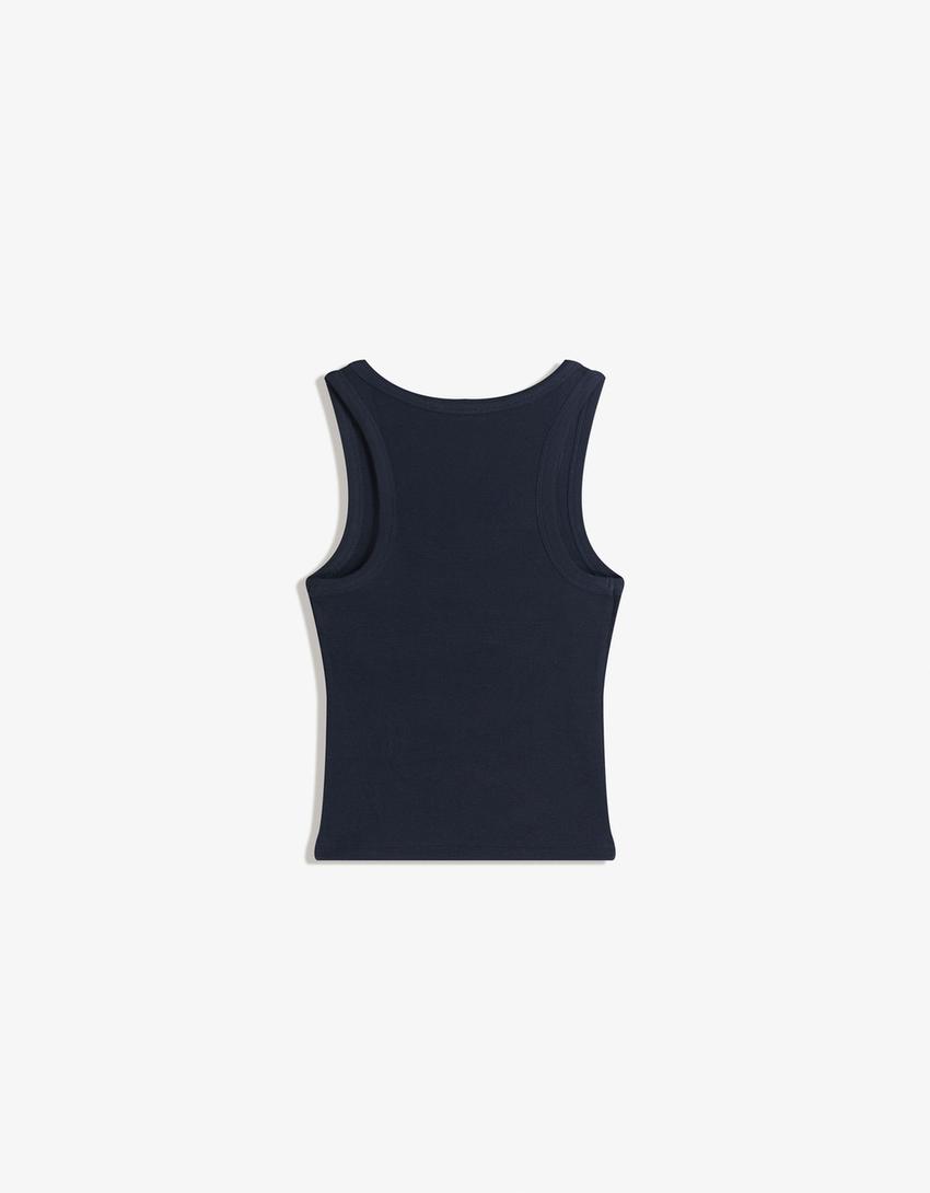 Camiseta sin mangas tachas-Marino
