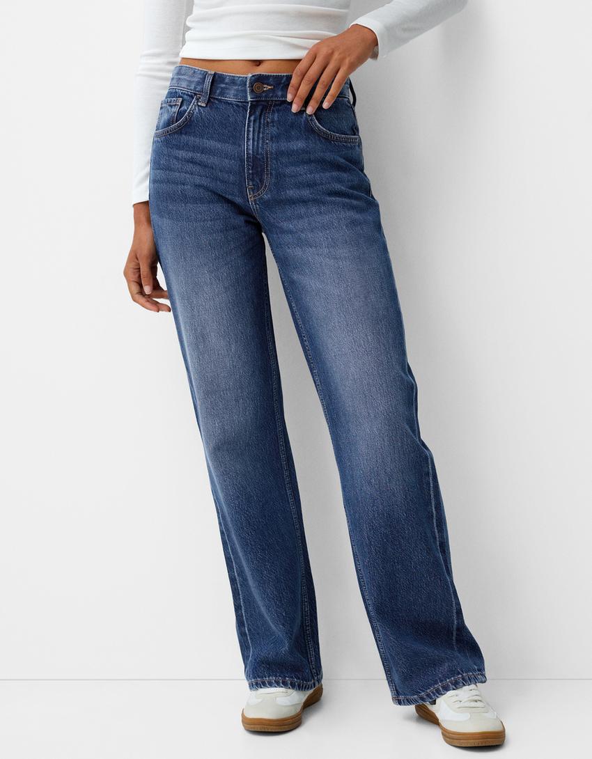 Wide-leg ’90s jeans-Blue-1