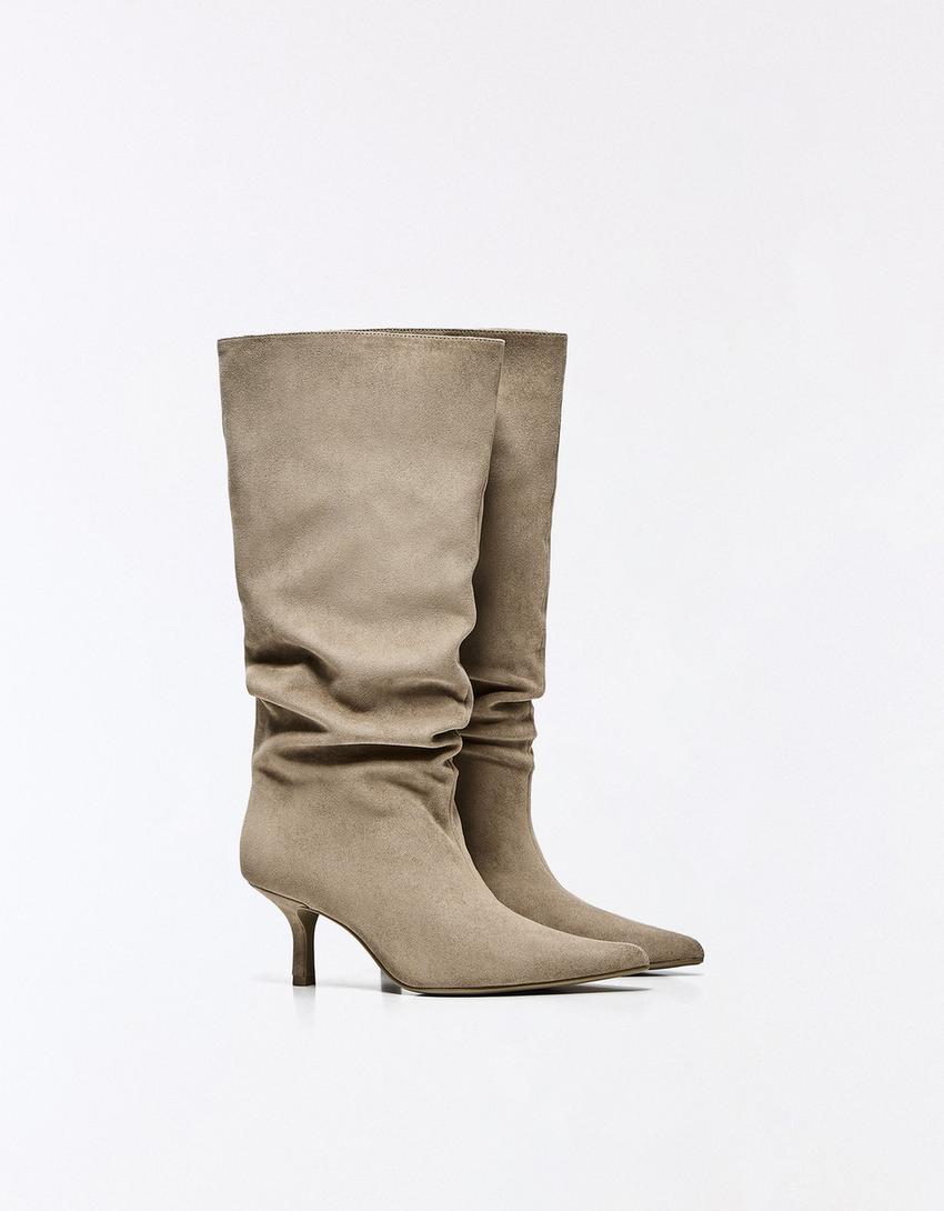 Kitten-heel boot-BEIGE