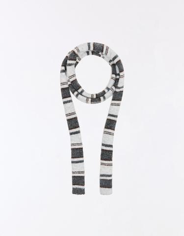 Fine stripe knit scarf — Grey 3