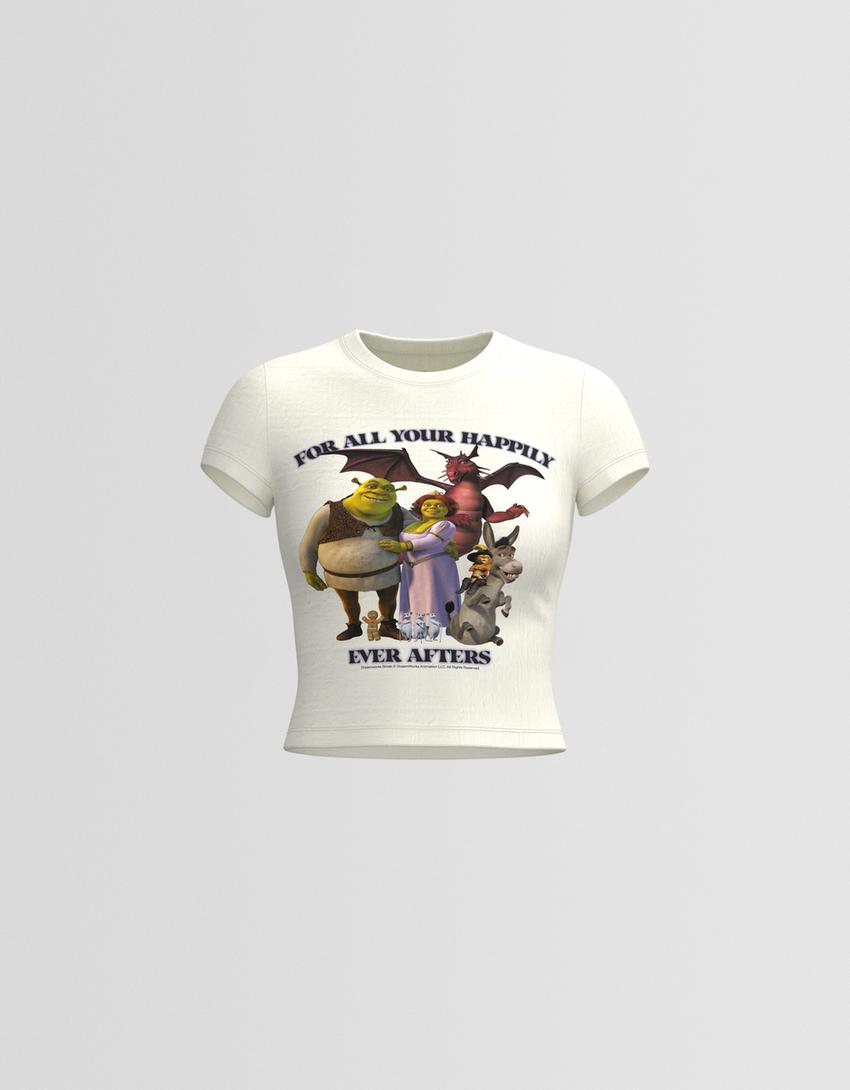 Tricou Shrek mânecă scurtă-Alb murdar-3