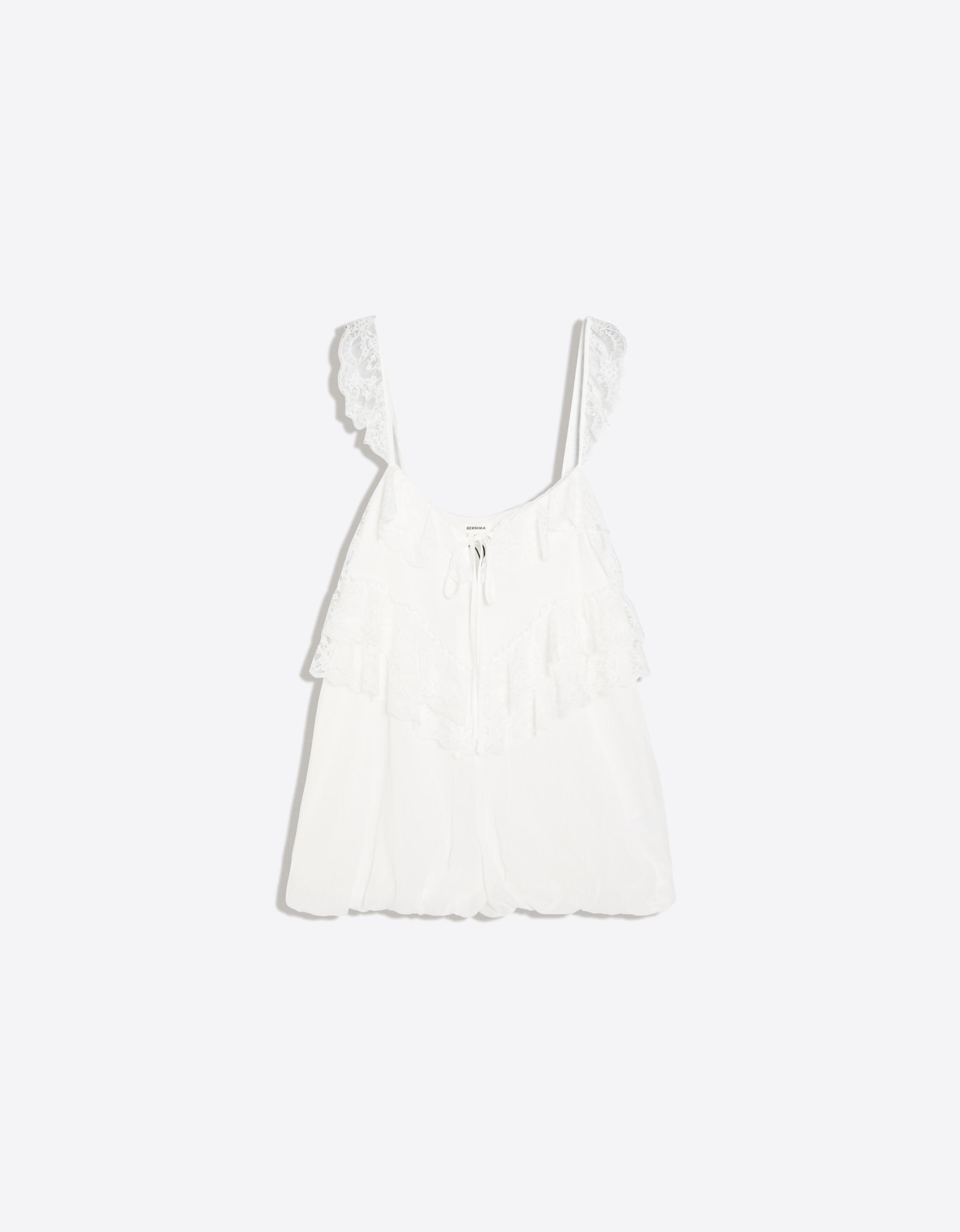 Romantic strappy lace jumpsuit — White