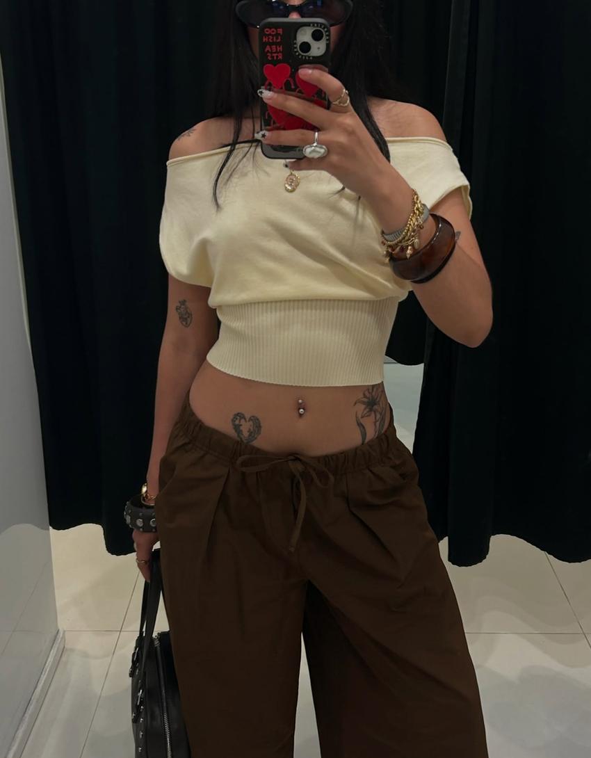Lastikli belli culotte bermuda - Görsel 3