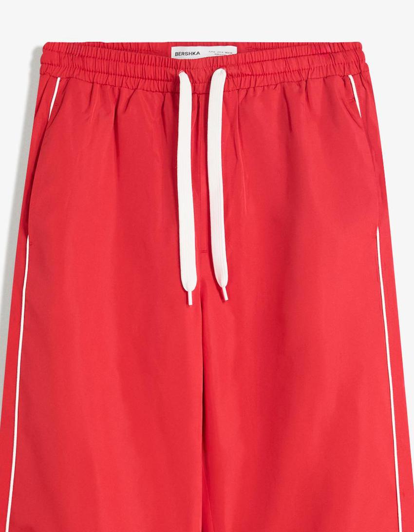 Pantalon technique baggy fit sport-Rouge