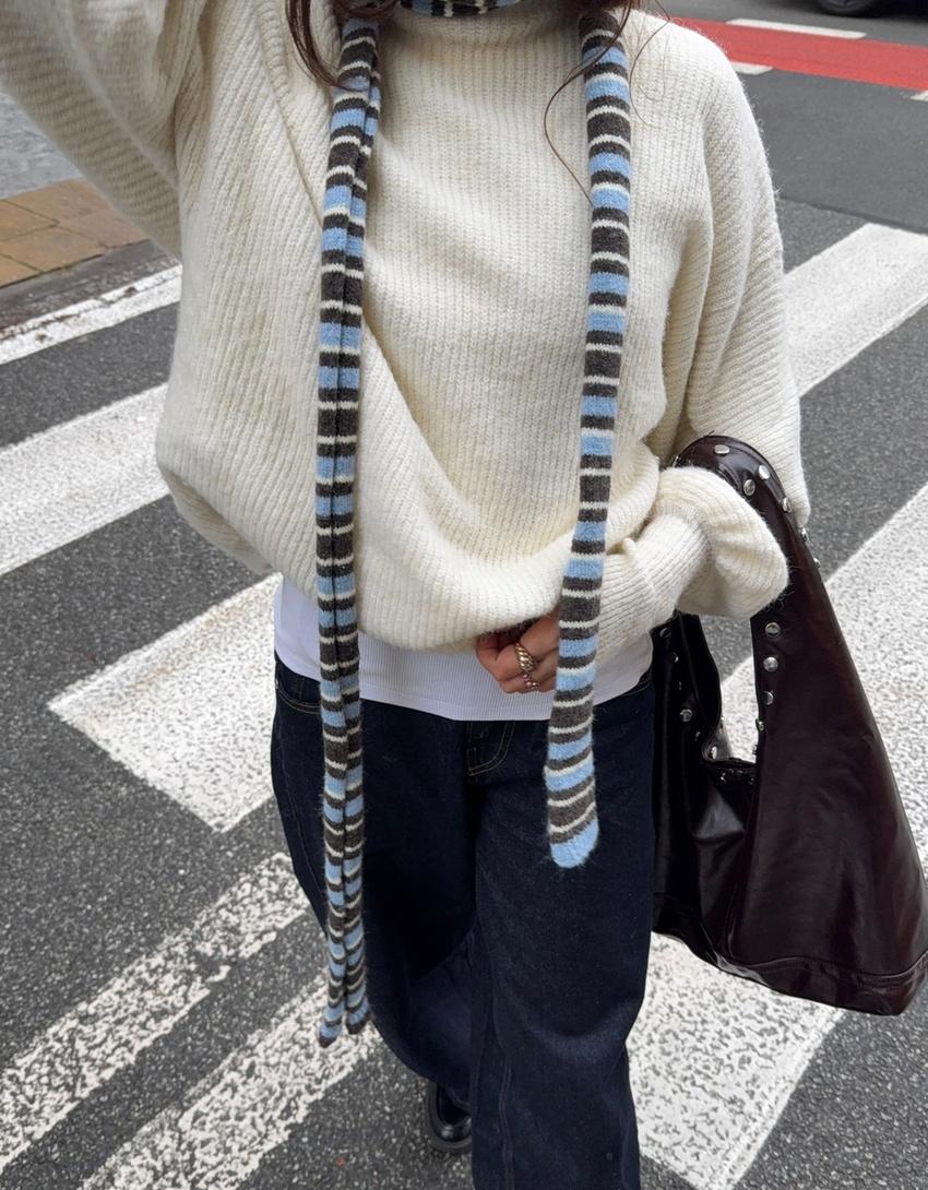 Volume sleeve jumper-Cream