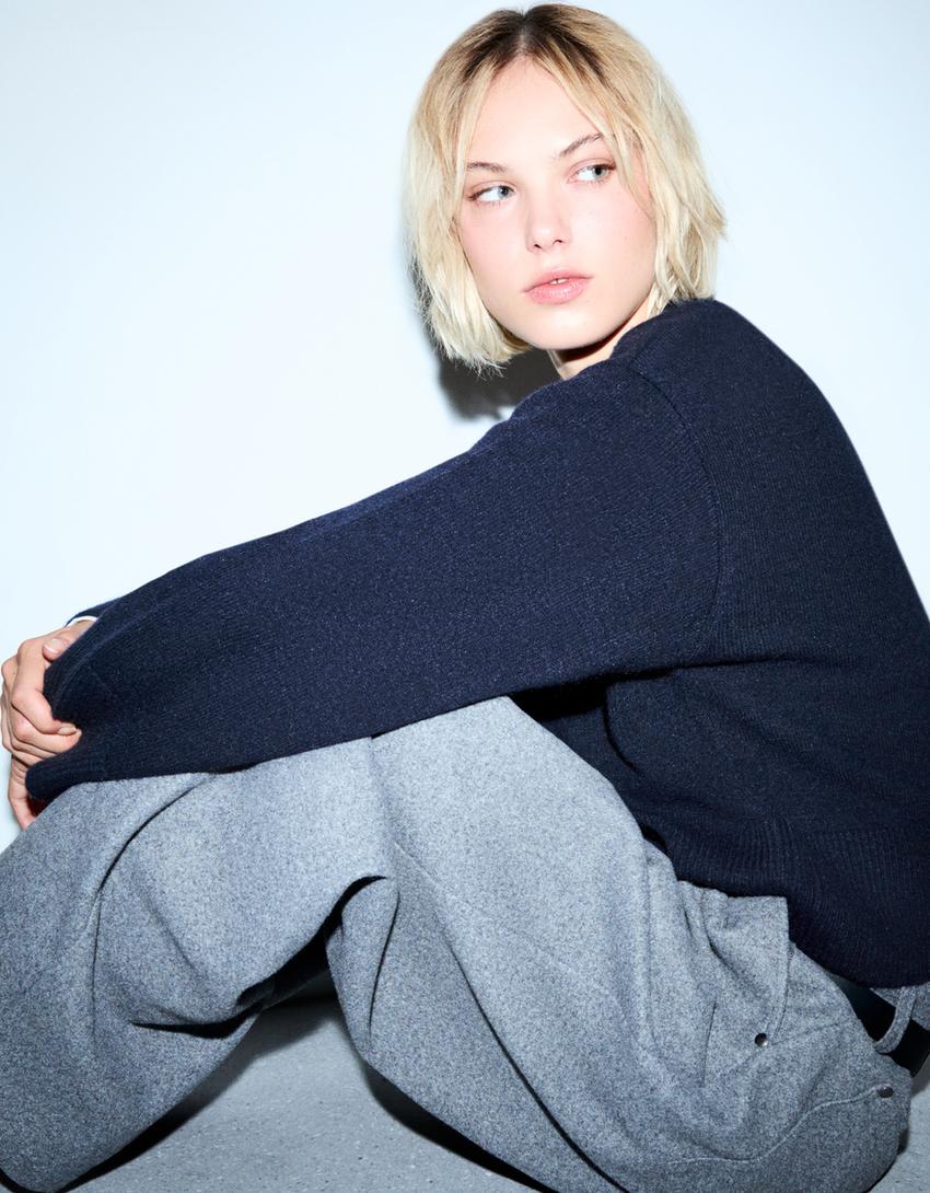 Pull oversize à bord-côte-Bleu