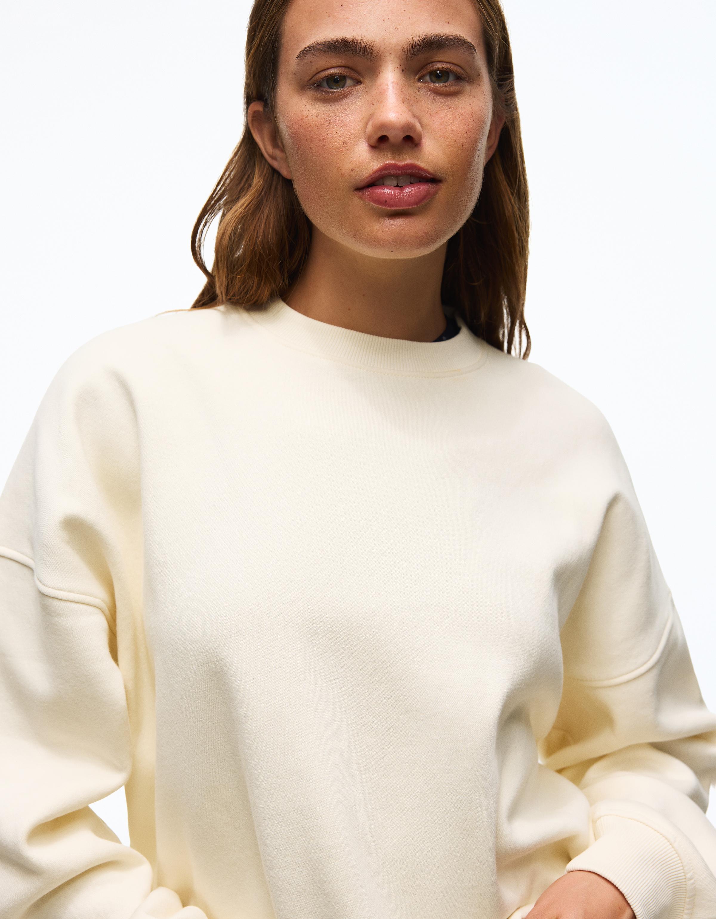 Round neck sweatshirt — Off white