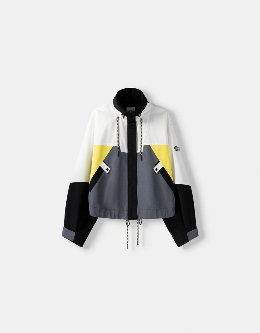 Colour block jacket-Black