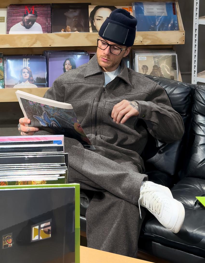 Balloon fit pazen pantolon-Koyu gri